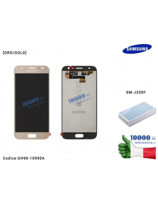 GH96-10990A Display LCD con Vetro Touch Screen SAMSUNG Galaxy J3 2017 SM-J330FN SM-J330 (ORO/GOLD) GH96-10990A