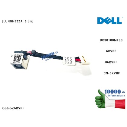 Connettore DC Power Jack PJ726-CORTO DELL [6 cm] Latitude E6230 E5550 E7440 E7450 Precision 15 3510 DC30100MF00 6KVRF 06KVRF CN-