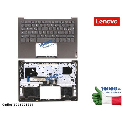 Tastiera Italiana Top Case LENOVO [Iron Grey] Yoga Slim 7-13ITL05 (82CU) 5CB1B01261 FRU5CB1B01261 Retroilluminata Cover Palmrest