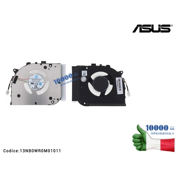 Ventola Fan CPU ASUS VivoBook S 14 Flip TP3402 TN3402Q TN3402QA TP3402Z TP3402ZA THERMAL FAN (12V) 7.2W 13NB0WR0M01011 (90*75.5*6.5mm) HUABEI HQ23300348007
