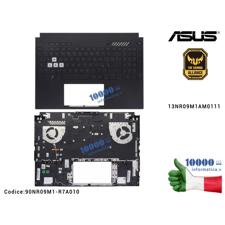 Tastiera Italiana ASUS TUF Gaming F15 FX507 FX507ZM [Retroilluminata RGB] 90NR09M1-R31IT0 Completa di Top Case Superiore