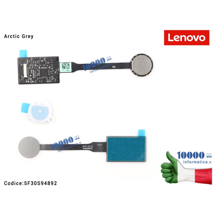 Sensore Impronta Digitale FP Finger Print [Artic Grey] LENOVO IdeaPad 3-14ADA05 (81W0) 3-14ARE05 (81W3) 3-14IML05 (81WA) 3-14IIL05 (81WD) 5F30S94892 FRU5F30S94892 Originale Lenovo
