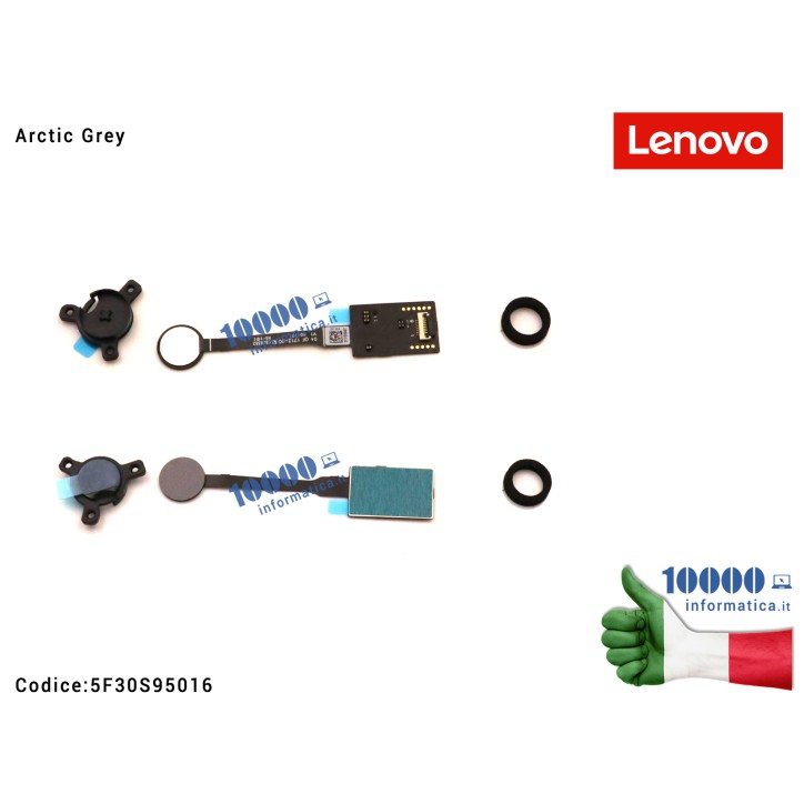 Sensore Impronta Digitale FP Finger Print [Artic Grey] LENOVO IdeaPad 3-15ITL6 (82H8) 3-15ADA6 (82KR) 3-15ALC6 (82KU) 5F30S95016 FRU5F30S95016 Originale Lenovo