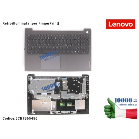 Tastiera Italiana Top Case Retroilluminata [FP] LENOVO IdeaPad 3-15ITL6 (82H8) 3-15ADA6 (82KR) 3-15ALC6 (82KU) 5CB1B65450 FRU5CB