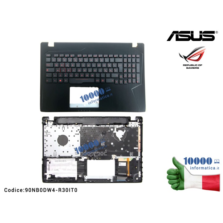 Tastiera Italiana + Top Case Superiore ASUS ROG GL553VD GL553 GL553V GL553VW ZX53V ZX73 FX553VD FX53VD FX753V 90NB0DW4-R30IT0