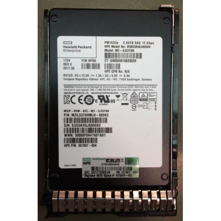 875686-001-RFB Hewlett Packard Enterprise SSD 3.84TB SFF SAS RI DS SC 875330-B21