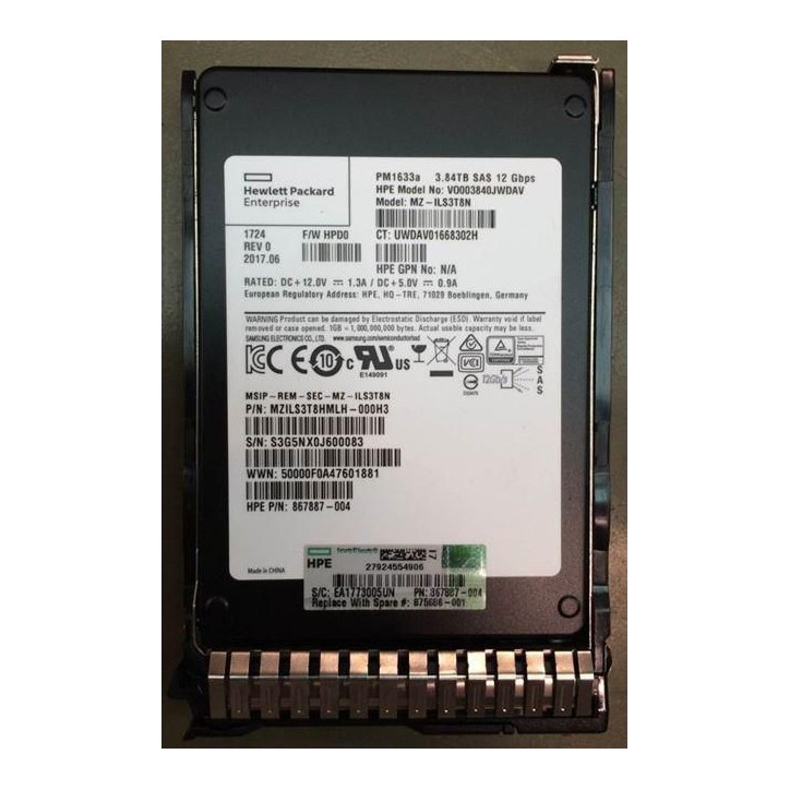875686-001-RFB Hewlett Packard Enterprise SSD 3.84TB SFF SAS RI DS SC 875330-B21