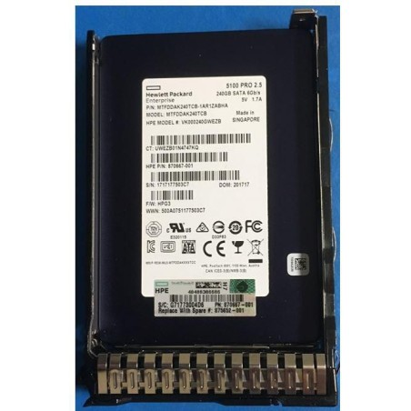 875652-001-RFB Hewlett Packard Enterprise SSD 240GB SFF SATA RI DS SC 875503-B21