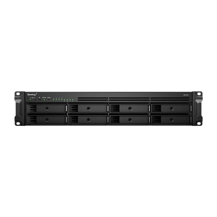 RS1221-RFB Synology 2U, AMD Ryzen V1500B (4x 2.2GHz), 4GB DDR4, 8x 2.5"/3.5" SATA, 4x RJ-45, 2x USB 3.2 Gen 1, 1x eSATA, 250W