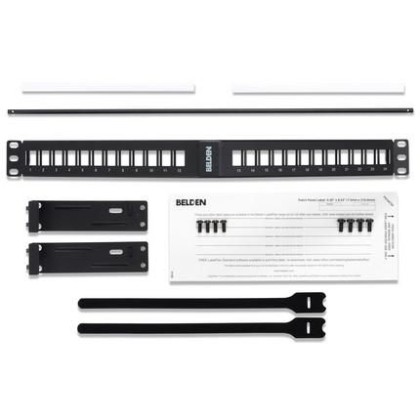 AX104599 Belden AX104599-KeyConnect Angled Patch Panel 24 Port, 1U, Empty, UTP 1FT