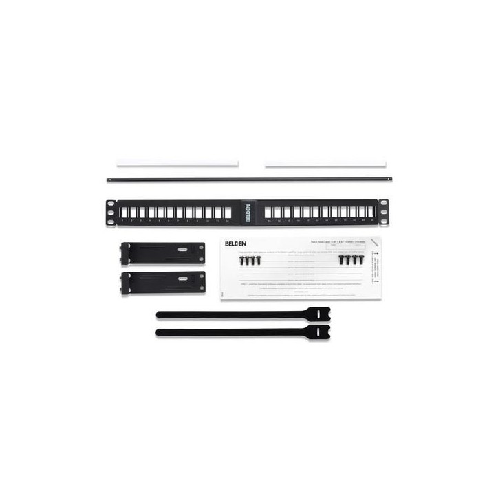 AX104599 Belden AX104599-KeyConnect Angled Patch Panel 24 Port, 1U, Empty, UTP 1FT