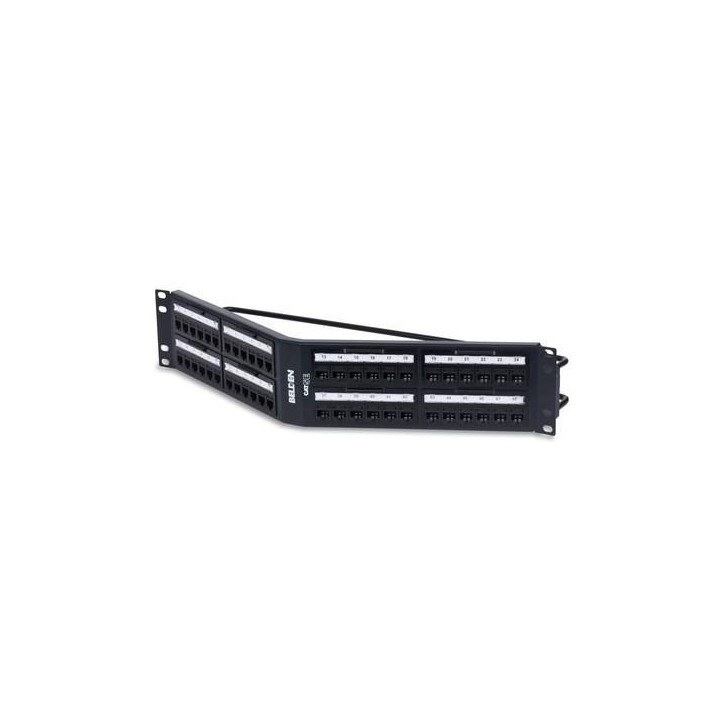 RVAPPF1U24WH Belden RV5PPA2U48-CAT5E REVConnect Angled Patch Panel, 48 Port Black, White