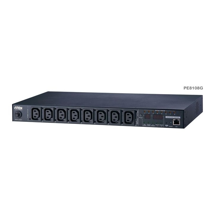 PE8108G-ATB-G Aten 8-Port Intelligent 1U ECO Power Distribution Unit (PDU), Metered & Switched by Outlet (8 x C13) 10Amp
