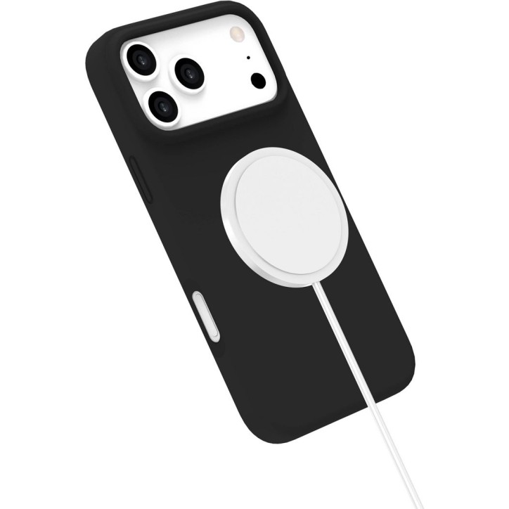 ES67150058-BULK eSTUFF Cover magnetica in silicone INFINITE ROME per iPhone 17 Pro Max - Nero - 81% materiali riciclati