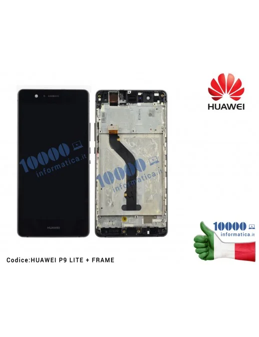 0012 Display LCD con Vetro Touch Screen + Frame HUAWEI P9 Lite [NERO] VNS-L21