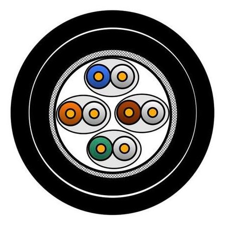 1303EPU.00305 Belden CATSNAKE Category 6A Cable, 4 Pair, S/FTP, PVC PUR upjacketed, 305MT ,Black