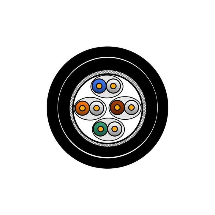 1303EPU.00305 Belden CATSNAKE Category 6A Cable, 4 Pair, S/FTP, PVC PUR upjacketed, 305MT ,Black