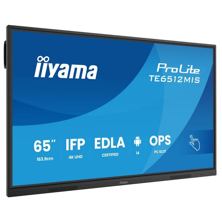 TE6512MIS-B4AG iiyama 65" iiWare13E , Android 14, 8/128GB, 40-Points PureTouch IR with Zero Gap - Air bonding, 3840x2160, UHD VA