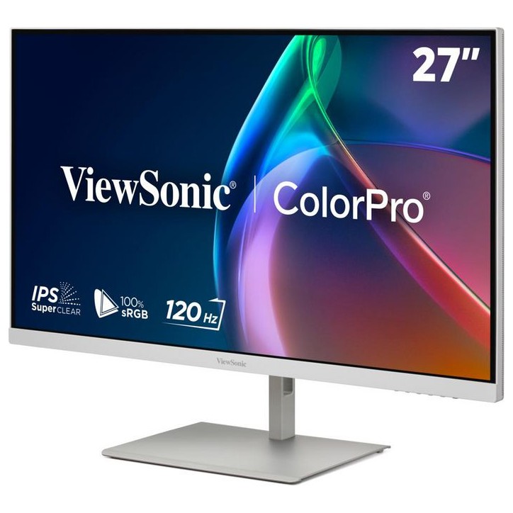 VP2766-2K-W ViewSonic VP2766-2K-W, 27", 16:9, 2K QHD (2560x1440), 3-side borderless, ColorPro, Pantone Validated/Certified, 120H