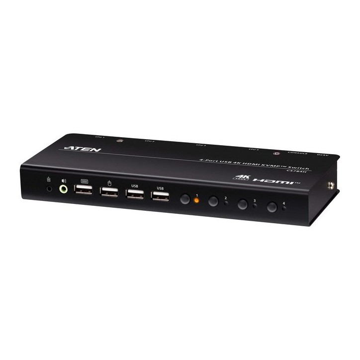 CS784H-AT-G Aten 4-Port USB 4K HDMI KVMP™ Switch (Cables included)