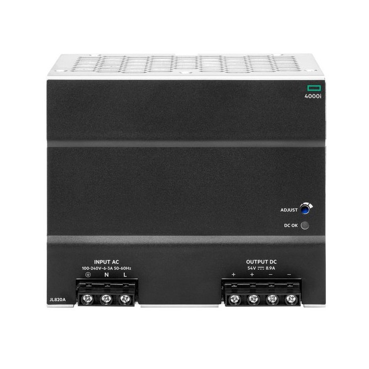 JL820A-RFB Hewlett Packard Enterprise Aruba Networking 4000i POE 54VDC 480W 100-240VAC DIN Power Supply