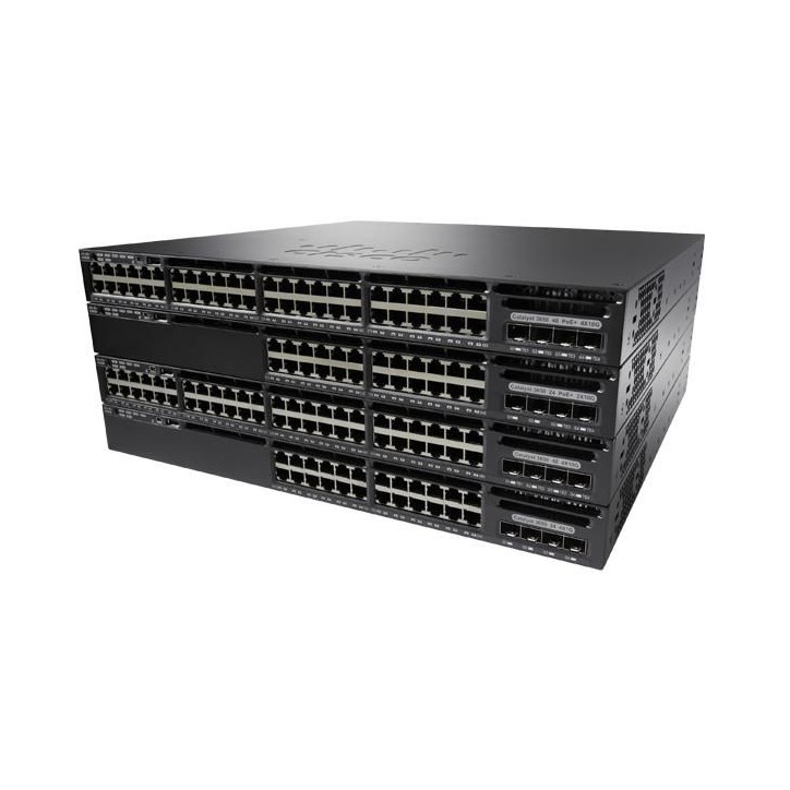 WS-C3650-48FWD-S-RFB Cisco Catalyst 3650-48FWD-S, Standalone, 1U, 48 x 10/100/1000 Ethernet FPoE, 2x10G Uplink ports, DRAM 4GB, 