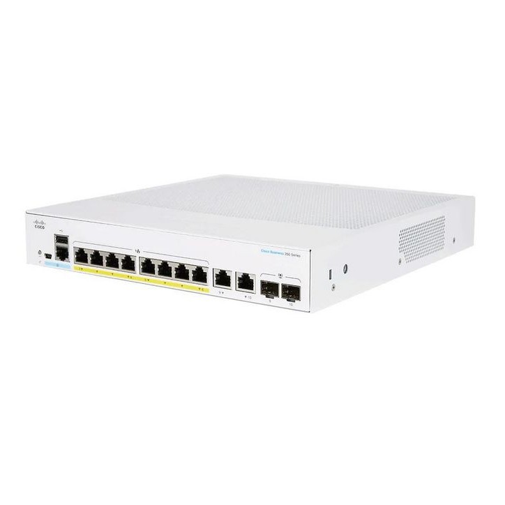 CBS250-8P-E-2G-EU-RFB Cisco Business 250 Switch, 8 10/100/1000 PoE+ ports with 67W power budget, 2 Gigabit copper/SFP combo port