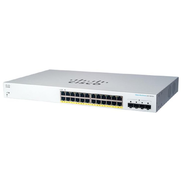 CBS220-24P-4G-EU-RFB Cisco 24x 10/100/1000 ports with 195W power budget, 4x Gigabit SFP