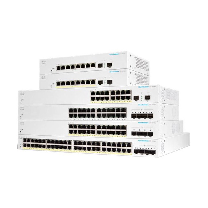 CBS220-48P-4G-EU-RFB Cisco 220 48-Port Manageable 2L 4x Gigabit SFP PoE 382W, EU