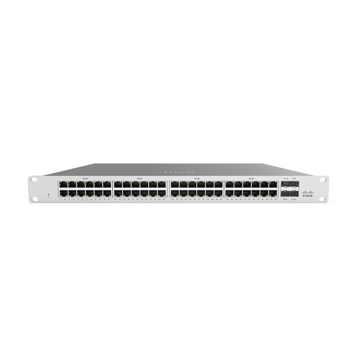 MS120-48FP-HW-RFB Cisco MS120-48FP, PoE budget: 740 W, 48 x 10/100/1000BASE-T Ethernet RJ45, 4 x SFP 1GbE uplink, RJ45 Managemen