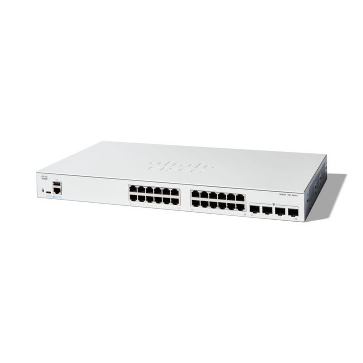 C1300-24T-4G-RFB Cisco Cisco Catalyst 1300-24T-4G Managed Switch, 24 Port GE, 4x1GE SFP, Limited Lifetime Protection (C1300-24T-