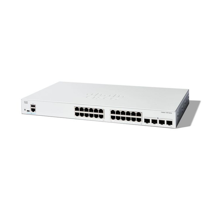 C1300-24T-4X-RFB Cisco Cisco Catalyst 1300-24T-4X Managed Switch, 24 Port GE, 4x10GE SFP+, Limited Lifetime Protection (C1300-24