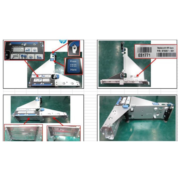 875057-001-RFB Hewlett Packard Enterprise Riser cage for data centers, 2U form factor, supports x16 PCIe slots, dimensions 27.5x 875057-001-RFB Hewlett Packard Enterprise Riser cage for data centers, 2U form factor, supports x16 PCIe slots, dimensions 27.5x