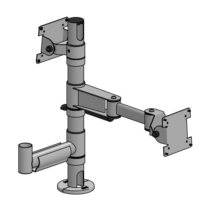 RSH524-02 Ergonomic Solutions Screen on Ebow arm + Customer Monitor, (C&P) on Swingarm, MOQ 15 -BLACK-
