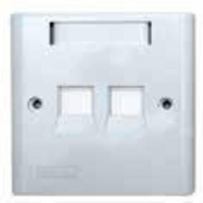 AX104442 Belden KeyConnect (86x86mm) Faceplate, Copper, Flat, One-piece White 0MT