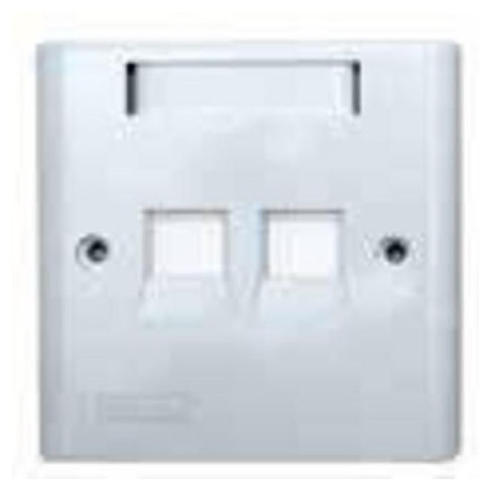 AX104442 Belden KeyConnect (86x86mm) Faceplate, Copper, Flat, One-piece White 0MT