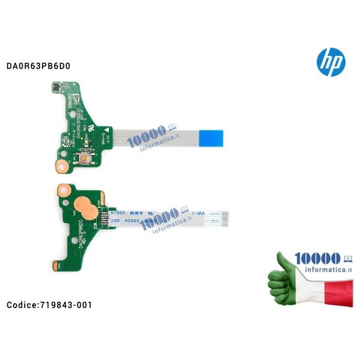 Pulsante Tasto Accensione Power Board HP 15-E DA0R63PB6D0
