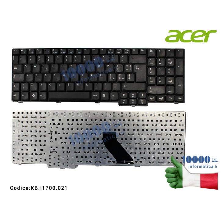 Tastiera Italiana ACER Aspire 5235 5735 6530 6930 9420 7720 7220 7000 9300 9400 (NERO OPACO) KB.I1700.021 KBI1700021 KB.INT00.314 KB.INT00.122