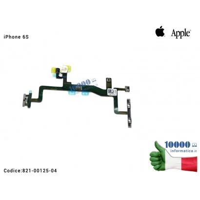821-00125-04 Pulsante di Accensione ON/OFF Volume SU/GIU APPLE iPhone 6S (A1633) (A1688) (A1700) Cavo Flex Power Flash Mute M...