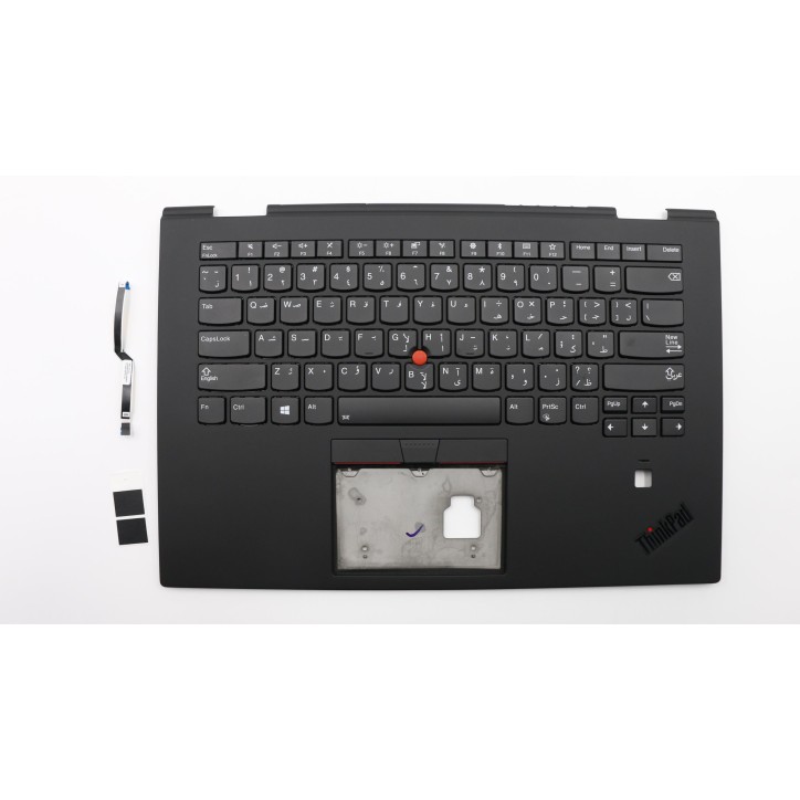 Lenovo 01LX821 Palmrest Top Case con tastiera, Arabo, Nero, Retroilluminazione