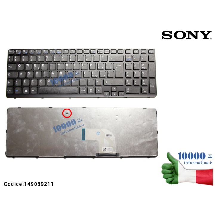 Tastiera Italiana SONY SVE15 SVE151 SVE152 (NERA) 149031951 V133846AS1 149089211IT Keyboard ITA