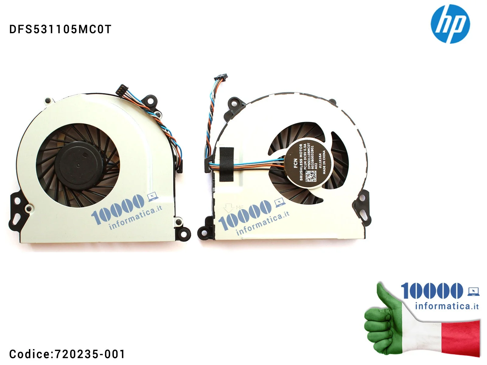 720235-001 Ventola di Raffreddamento Fan CPU HP Envy 15-J 17-J 15-J000 17-J000 M6-N100 M7-J100 720539-001 6033B0032801 DFS531... 720235-001 Ventola di Raffreddamento Fan CPU HP Envy 15-J 17-J 15-J000 17-J000 M6-N100 M7-J100 720539-001 6033B0032801 DFS531...