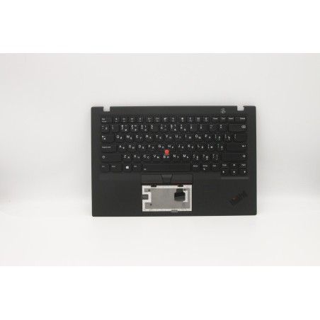 Lenovo 01YR555 Palmrest Top Case con tastiera, Russo, nero, Lettore di impronte digitali