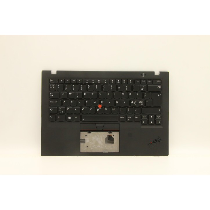Lenovo 01YR589 Palmrest Top Case con tastiera, Europa del Nord, Nero, Retroilluminazione, Impronta digitale