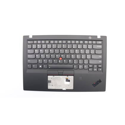 Lenovo 01YR609 Palmrest Top Case con tastiera, Inglese (Stati Uniti), Nero, Retroilluminazione, Impronta digitale, NFC