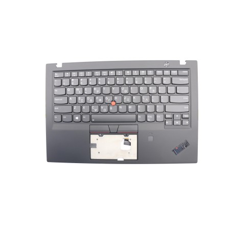 Lenovo 01YR651 Palmrest Top Case con tastiera, Greco, nero, Lettore di impronte digitali