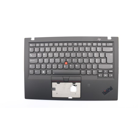 Lenovo 01YR653 Palmrest Top Case con tastiera, Ungherese, nero, Lettore di impronte digitali