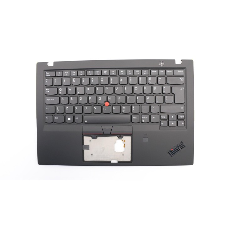 Lenovo 01YR654 Palmrest Top Case con tastiera, Israele (ebraico), nero, Lettore di impronte digitali