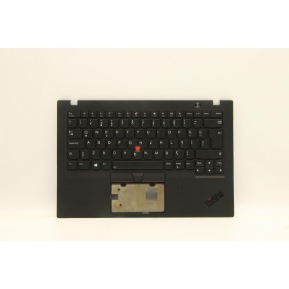 Lenovo 01YR670 Palmrest Top Case con tastiera, Turco, nero, Lettore di impronte digitali