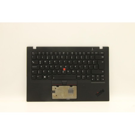 Lenovo 01YR670 Palmrest Top Case con tastiera, Turco, nero, Lettore di impronte digitali